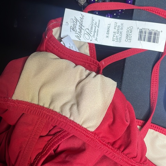 RED Body Wrappers Premiere shirred camisole dance/ ballet leotard - Style #P522 - Picture 9 of 13